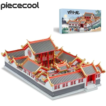 Piececool 3D Kovov Puzzle pre Dospelých Čínskom Dvore Domu Model Budovy Súpravy HOBBY Hračky pre Mladistvých Skladačka
