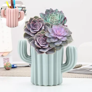 Plastové Váza Domáce Dekorácie Anti-keramické Cactus Flower Pot, Pre Obývacia Izba Dekor Nerozbitného Kreatívne Pero Držiak Cachepot