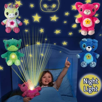 Plyšové zvieratko S Hviezdy Svetlo Projektora V Bruchu Upokojujúce Hračka, Plyšové Hračky Plyšové Nočné Svetlo Šteňa Vianočné Darčeky pre Deti