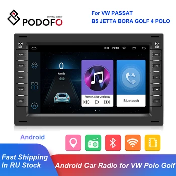 Podofo 2 Din Android autorádia Stereo Na VW PASSAT B5 JETTA BORA, GOLF 4 POLO MK5 MK3 MK4 T5 Multimediálny Prehrávač, GPS Navigáciu