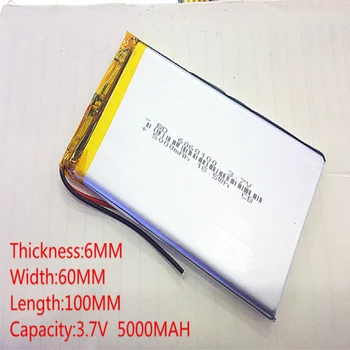 Polymer lithium ion batéria 6060100 3,7 V 5000MAH môže byť prispôsobený veľkoobchod CE, FCC, ROHS MKBÚ certifikácie kvality