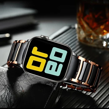 pre apple hodinky 7 6 kapela 44 mm 40 mm 45 mm 41mm se popruh series 5 4 luxusné Keramika Nerezová Oceľ Business Náramok pre iwatch 3