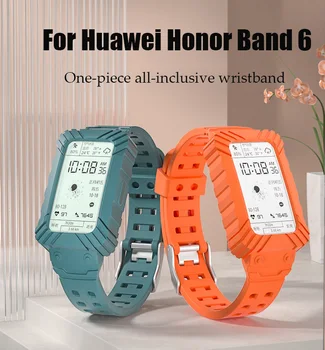 Pre Honor 6 Remienok Silikón Watchband Correa Pre Huawei band 6/Band 6 Pro Popruh+Screen Protector Pásma pre Huawei Sledovať Fit