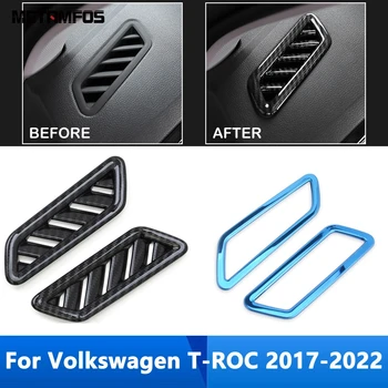 Pre Volkswagen T-Roc TROC 2017-2021 2022 Uhlíkových Vlákien Predné Horné klimatizácia Ventilačné sieťovej Zásuvky Kryt Výbava Vnútorné Auto Príslušenstvo