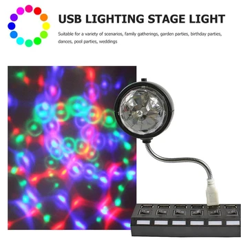Prenosné USB RGB Fáze Svetlá Mini Projekčnej Lampy Party DJ, Disco Ball Vnútorné Svetlo Lampy Klub LED Okolia Účinok Projektor