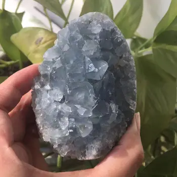 Prírodné celestite geode quartz klastra crystal vzor uzdravenie