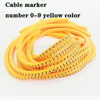 PVC kábel značky ES-0 ES-1 Kábel Drôt Značku Číslo 0 až 9 Kábel Veľkosť 1.5 sqmm žltá farba PVC kábel značky izolácie značky