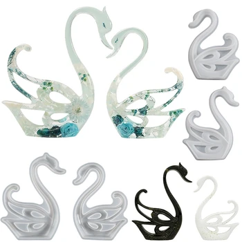 R3MC Veľké Swan Ornament Remesiel Silikónové Formy Šperky Epoxidové Odlievanie Šperkov Nástroj Tvorby Živice Diy Plavidlá, Domáce Dekorácie