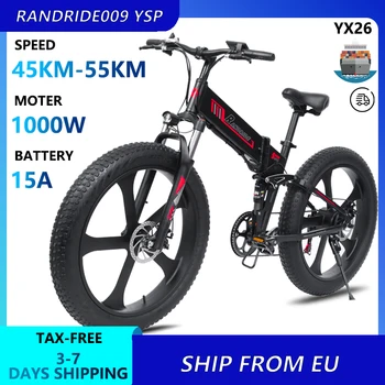 RANDRIDE YX26 Elektrický Bicykel Horský Klince 26-Palcový Tuku Pneumatiky 1000W 48V 15AH Mužov Cestnej Klince Elektrické Bicykle Pre Dospelých E Bicykle
