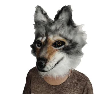 Realistická Maska Vlka Halloween Party Cosplay Kostým Plyšové Zviera Vyhovovali Vlkolak Hlavu Masku Pre Dospelých