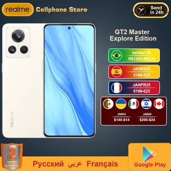 realme GT2 Master Explorer Edition 5G Mobilný Telefón Snapdragon 8+Gen1 4nm 50MP IMX766 5000mAh 100W SuperCharge NFC Smartphone