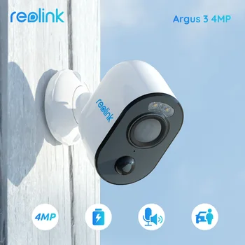 Reolink Argus 3 4MP IP WiFi Bezpečnostné Kamery Vonkajšie Batérie Ľudských&Auto Detekcia Farieb Noc PIR 2-way Audio Surveil Fotoaparát