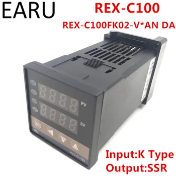 REX-C100 REX-C100FK02-V*E DA Digitálne PID regulácia Teploty Regulátor Teplomer SSR Výstup 0-400 Stupňov K Typu Textu