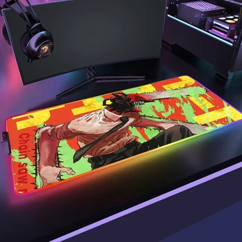 Reťazová píla Muž 40x90CM Veľké RGB Podložka pod Myš Anime Gaming Mousepad LED Mause Pad Hráč Príslušenstvo Myš Koberec PC Stôl Mat s podsvietením