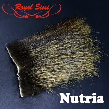 Royal Sissi nové 2patches Nutrie kožušiny premium nutrie telo, vlasy a bruško vlasy zvyškový lietať viazanie materiálov pre tuhé krídla víla nohy