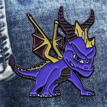 Roztomilý Dobrodružné Hry Purple Dragon Brošňa Kovové Smalt Klope Odznak Zbierať Denim Jacket Batoh Pin Deti Móda Dary