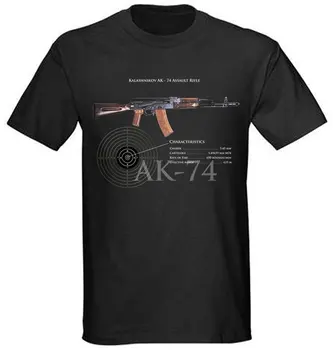 Ruské Vojenské AK-74 Útočná Puška T-Shirt Sovietskeho zväzu Pušku Kalašnikov Bavlny O-Krku Krátky Rukáv T Shirt Nové, Veľkosť S-3XL