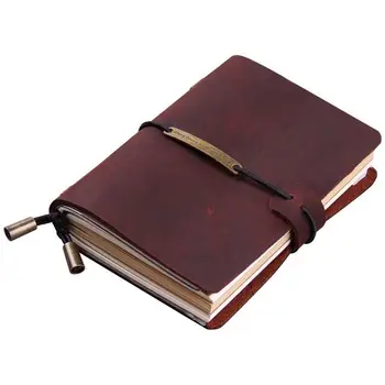 Ručné cestovný Notebook, Kožené Cestovné Vestník Notebook Pre Mužov a Ženy, Ideálne Na Písanie, Darčeky, Cestovateľov, 5.2 X 4 V
