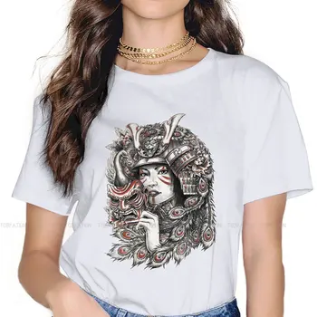 Samuraj Q Grafické Tričko Geisha Tvorivé Voľný Čas T Shirt Ženský Čaj Jedinečný Darček