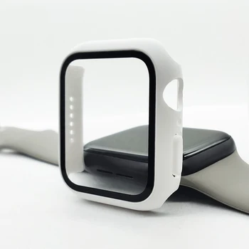 Sklo+puzdro Pre Apple Hodinky Serie 6 5 4 3 2 1 SE 44 mm 40 mm iWatch Prípade 42mm 38mm Nárazníka Screen Protector+Kryt Sledovať Accessorie
