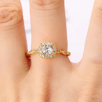 Snubné Prstene Pre Ženy Zapojenie Promise Ring Nastaviteľné Crystal Sľub Príslušenstvo Kórejský Módne Mariage Šperky R812