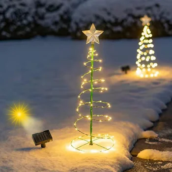 Solárne LED Svetlá na Vianočný Stromček a Ozdoby Outdoor Záhrada Víla String Svetlá na Čítanie Xmas Party Nový Rok Darček Parkové Svietidlá
