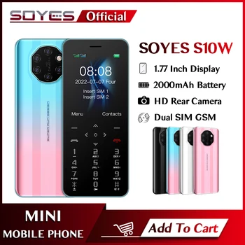 SOYES S10W Mini Mobil 1.77 Palcový Displej 1000mAh Dual SIM S Zadná Kamera MP3 FM Baterka Roztomilý 2G GSM Mobilný Telefón