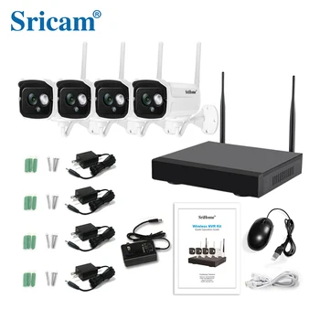 Sricam NVS001 Vonkajšie 4/8CH IP Wifi Kamera Auta 3.0 MP Nepremokavé Video monitorovací KAMEROVÝ Bullet Cam Bezdrôtový NVR Bezpečnostný Systém