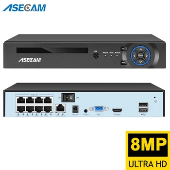 Super 8MP POE NVR videorekordér Audio IP Kamera H. 265 KAMEROVÝ Systém ONVIF Siete Tvár Zistiť P2P Video Surveillance Camera RTSP