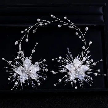 Svadobné šperky crystal pearl flower vlásenky hlavový most svadobných doplnkov