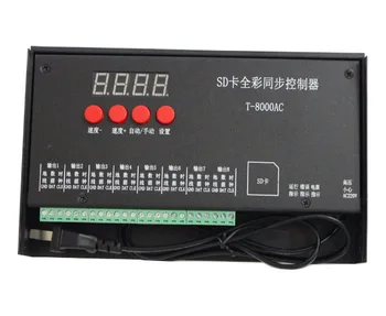 T8000 SD Kartu RGB Led Pixel Radič pre WS2801 WS2811 LPD8806 Led Pás MAX 8192 Pixelov AC220V