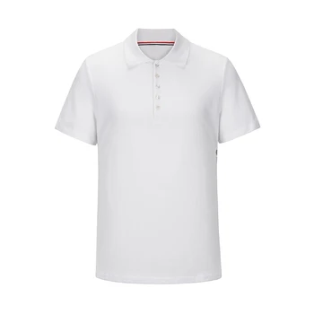TB THOM Muži T-Shirt 2022 Lete kórejský Dizajn Topy Pique Bavlny Strane Vložiť Pruhy Bielej Blúzky Módne Harajuku Polo T-shirts