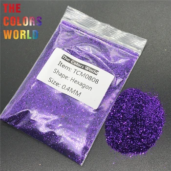 TCM0808 Deep Purple Farba Kovový Lesk Hexagon Tvar Nechtov Lesk Nechtov umeleckou Výzdobou make-up Maľovanie na Tvár Henna Handwork urob si sám