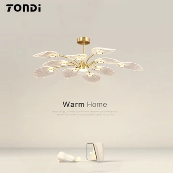 TONDI LED Stropné svietidlo Nordic Prívesok Lampa Lotus Leaf Dizajn Spálne, Obývacia Izba, Jedáleň, Domov Dekoratívne Svietidlá