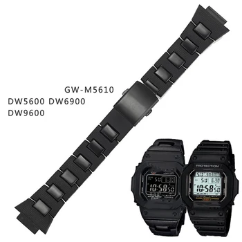 TOP predať Hodinky Remienok Pre Casio G-Shock DW5600 DW6900 GW-M5610 DW9600 Série black Nerezová Oceľ Plast Watchband s nástrojmi