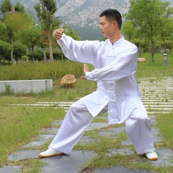 Tradičná Čínska Nohavice Top Dlhé Rukávy Wushu TaiChi KungFu Jednotné Farby Uniforiem Tai Chi Cvičenie Oblečenie pre Mužov a Ženy