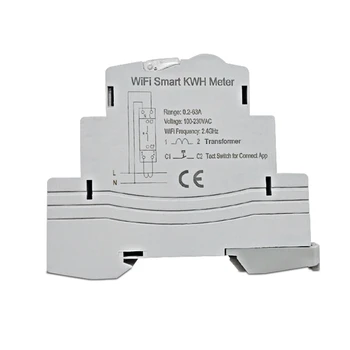 Tuya jednofázový Wifi Intelligen Energie Meter 100A Din lištu Presne Meranie Voltmeter Ammeter Moc ATMS1603