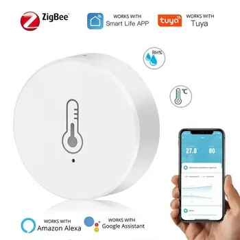 Tuya ZigBee Teplota A Vlhkosť, Senzor Smart Home APP Remote Monitor Prepojenie S Tuya IR Diaľkové Ovládanie Pre Alexa Google