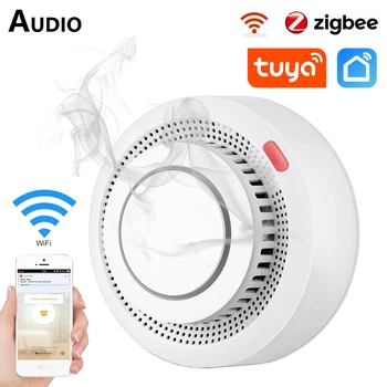 Tuya Zigbee/Wifi Detektor Dymu Senzor Zabezpečenia Ochrany Požiarny hlásič Dymu Smart Home Safety Systém Pracuje S Smart APP Život