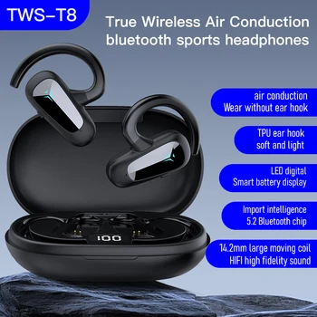 TWS T8 Bluetooth 5.2 Slúchadlá Potlačením Hluku Vodotesný IP67 Bezdrôtové Slúchadlá S Mikrofónom&LED Displej Ucho Háčiky Slúchadlá