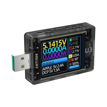 U3 USB Tester Aktuálne Napätie Meter QC5 PD3.0 2.0 PPS Rýchle Nabíjanie Protokol Kapacita PD Spúšť Monitor Zvlnenie spektrum WITRN
