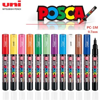 UNI POSCA PC-1M Marker Pero POP Plagát Akryl Graffiti Reklamné Pero Multi-farebné Manga 0.7 mm Úrad Umelecké potreby kancelárske potreby
