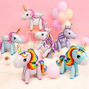 Unicorn Strany Dodanie Balóny Happy Birthday Party Dekorácie Fólie List Globos Balón Príslušenstvo Baby Sprcha Balóny