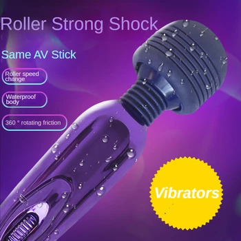 Upozorňuje AV Stick Kozorožec USB Nabíjanie Ženská Masturbácia Klitorálny Stimulácia Masér Silný Šok Rovno Do Vibrátor
