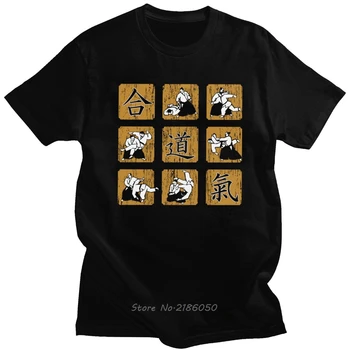Urban Grunge Núdzi Aikido Dojo Tričko Mužov Krátke Rukávy Japonských Bojových Umení T-shirt Vybavené Mäkké Bavlnené Voľný čas Tee Tričko