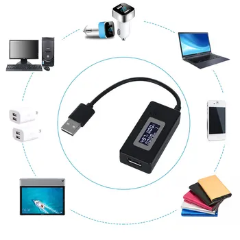 USB Voltmeter Ammeter Prúd Napätie Tester LCD Digitálny Displej Batérie Kapacity Tester na Meranie USB Charge Indikátor