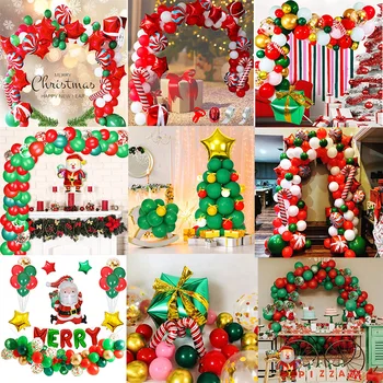 Veselé Vianoce Balón Arch Garland Súprava Zelená Červená Santa Claus Balóny na Vianoce, Vianoce, Nový Rok Dekorácie Dodávky