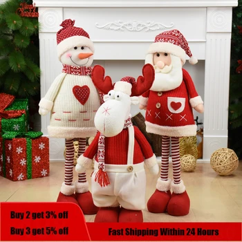 Veľká Veľkosť Vianočné Bábiky Zdvíhateľnej Santa Claus Snehuliak Elk Hračky, Vianočné Figúrky Vianočný Darček pre Dieťa Červený Vianočný Strom Ornament