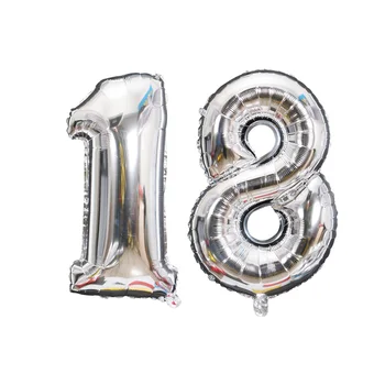Veľké 30 Palec Balóny Číslo 16 18 21 30 40 50 Striebro Zlato Fólie ballon Happy Birthday Dekorácie Výročie Party Decor