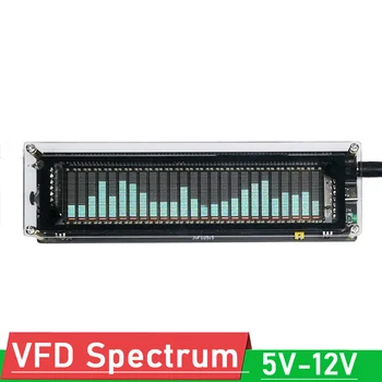VFD Hudobné Spektrum HODINY Displej ovládanie Hlasom Indikátor Úrovne rytmus Analyzer VU Meter USB TYP-C 5V 12V auto Zosilňovač